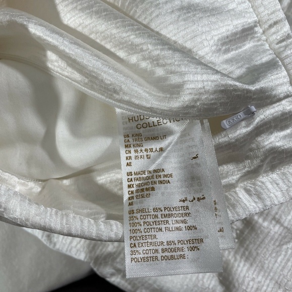 NEW [ 1 King ] Quilted Pillow Sham for Hudson Park‎ Nouveau White - Picture 4 of 12